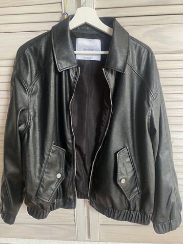 Damen leder jacke schwarz - ,
