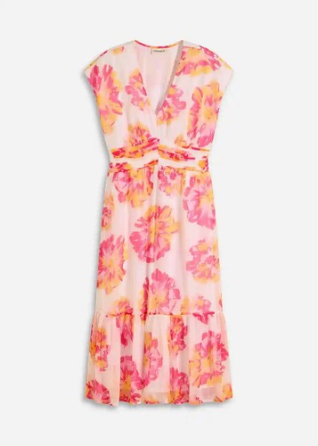 Midikleid weiß pink - gr., 48