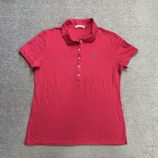 LACOSTE Damen Poloshirt Polohemd Gr 44 Polo T Shirt Logo Classic 14403 Rosa