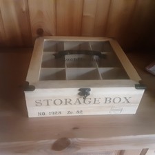 Teebox Holz 9 Fächer Teekiste Teedose Teebeutelbox Tee Dose Box Retro