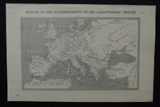 Antike Karte: Europa nach dem Carlovinger Reich, The National Encyclopedia, 1880