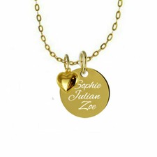 Gravurplatte mit Herz-Echt Gold/333(8Karat)-GravuR-auf Wunsch mit Goldkette