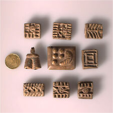 13554 9 Akan geometrische Goldgewichte Bronze Convolut Ghana Ashanti