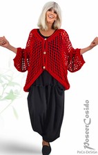 Überwurf Strick Jacke Überwurf LAGENLOOK rot 44 46 48 50 52 54 L XL XXL XXXL