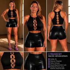 Sexy wetlook set schwarz - wetlook, xl