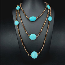 WASSERFALL COLLIER MIT HOWLITH & GLASPERLEN  SCHMUCKJAGD