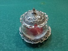 Zuckerdose, Deckel u. geschl. Glas/Kristall-835 Silber, Deckel + Schale 105g