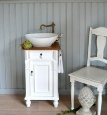 Gäste-Waschtisch klein Waschbecken mit Unterschrank Landhausstil Badmöbel Shabby