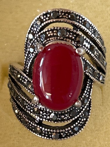 Silber ring mit großen - silber,