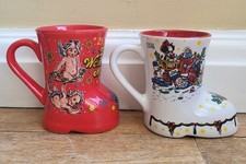 DEUTSCHE TRIERER & BOURNEMOUTH WEIHNACHTEN WEIHNACHTSMARKT STIEFEL KERAMIK GLÜHWEINBECHER