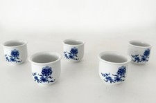 DDR Vintage Ilmenau Henneberg Konvolut Eierbecher 5 Stück Zwiebelmuster