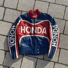 Honda Motorrad Racing Lederjacke Jungen Biker Hose rot blau Vintage Kinder