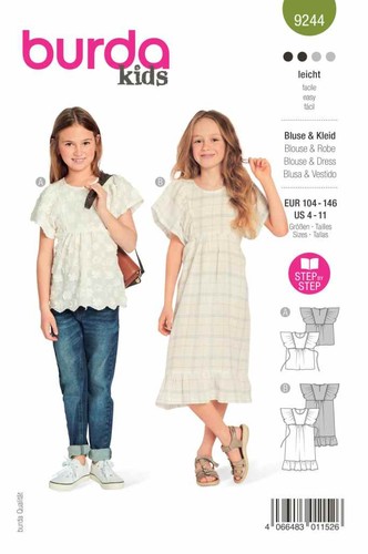 Burda schnittmuster 9244 kleid - schnittmuster,