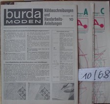 für Burda Modezeitschrift 68/10 NUR Schnittbögen + Arbeitsanleitung 60er J 1968