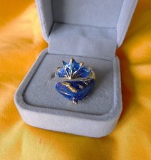 Drachenring, Damen Ring, Blau/Gold, OVP, Neuwertig