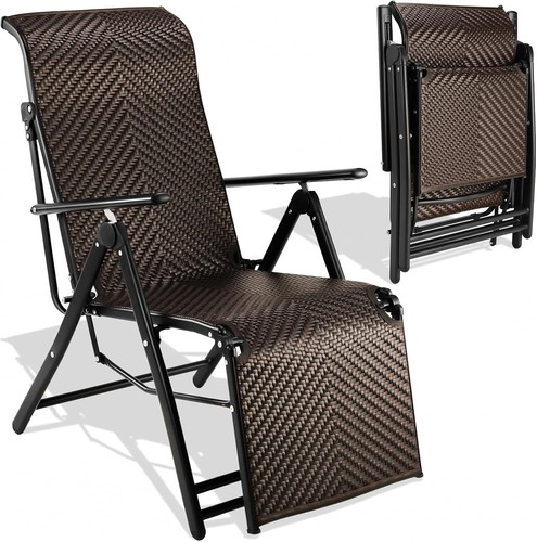Rattan liegestuhl mit - rattan,