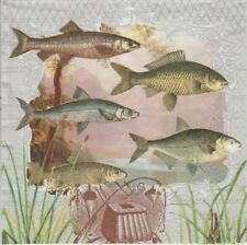 3 lose Servietten ~ Verschiedene Fische Zander Hecht Angel Wasser See