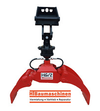 Mini Holzgreifer HG2 incl 1t Rotator und MS01 Aufnahme für Bagger bis 2t