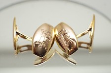 Manschettenknöpfe 585er Gelbgold,Initalien "FK" o. "HK",14 Karat,9,6 Gramm