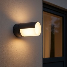 Lutec LED Außenleuchte Wandlampe Cyra Anthrazit IP54 8W 500lm warmweiß drehbar