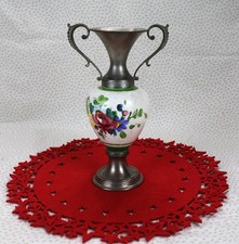 Handbemalte Zinn Porzellan Vase Vintage Deutsche dekorative Kunst - Retro Dekor