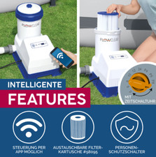 Bestway® Flowclear™ WLAN-Filterpumpe mit Zeitschaltuhr 7.570 l/h, 125 W