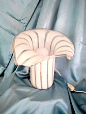 Design Tischlampe Fischer Leuchten Glaskelch Blütenkelch weiss