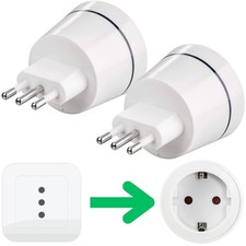 2x Hama Reise-Stecker Strom-Adapter Deutschland DE > Italien ITA Südtirol Typ L