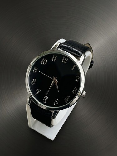 Herren uhr schwarz - schwarz, silber