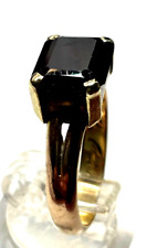 Antik 333 Gold 8 K Ring dunkler roter Granat Ø 20 mm RG 63 solide Handarbeit