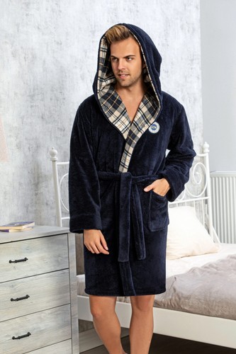 Herren bademantel fleece - bademantel,