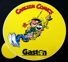 Werbe-Aufkleber Gaston mit Marsupilami Carlsen Comics Franqin 80er Jahre