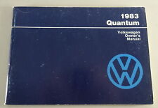 Owner's manual / Handbook VW Quantum / Passat B2 US-Modell Model Year 1983