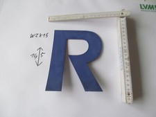 alter großer blauer Alu Buchstabe " großes R " Werbung ca. 16,5 cm hoch (WZK 15)