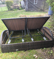 Doppelliege aus polyrattan - doppelliege,