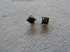 Ohrstecker silber 925, quadratisch, mit Zirkonia in schwarz...LOOK!!!