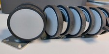 4 Möbelrollen 8cm Bremse Transportrollen Lenkrollen Anschraubplatte Rollen - TOP