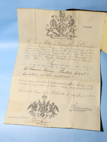 1856 britischer reisepass - 1856,