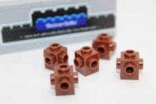 Lego (c) 5x Snoter Konverter - 1x1 - reddish - 4733 - 4 Noppen seitl.- braun