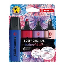 STABILO Textmarker - BOSS ORIGINAL NatureCOLORS Wildflower, 4er Set, rouge, ultr