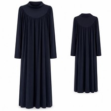 Marineblaues langarm maxikleid - marineblaues,