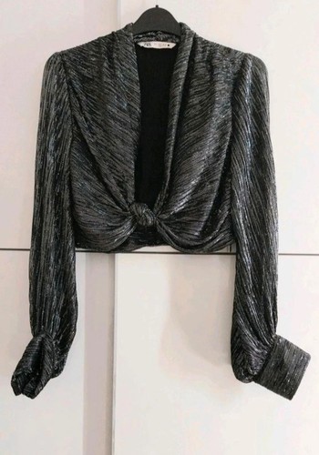 Zara shirt glitzer - zara, schwarz