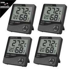 4x Digital LCD Thermo-Hygrometer mit Uhr Kalender Thermometer Luftfeuchtigkeit