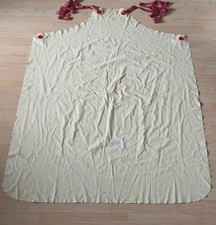 Gummischürze Beige-Rot 1930er Wehrmacht Handgefertigt 127x85 cm Ungetragen