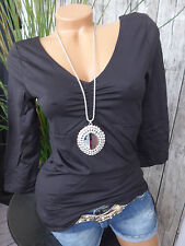 Heine Shirt Gr. 34 bis 46 Schwarz ausgefallener Rückenausschnitt (104) NEU