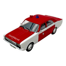 Busch Opel Rekord C PKW Feuerwehr Frankfurt a. M. rot/weiß H0 Modellauto
