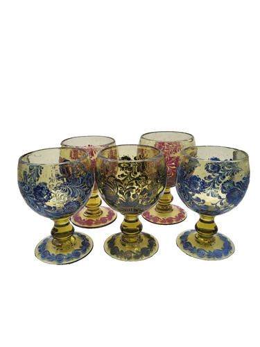 5er set vintage weinkelche - 5er,