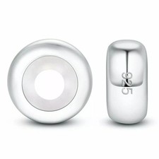 Charms Stopper 3x 925 Sterling Silber Armband mit Gummi Clip Spacer charm