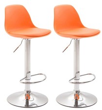 #R131636/2710 2x Barhocker Kiel Kunststoff chrom orange Barstuhl Thekenhocker