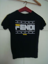 Fendi T Shirt Roma Größe  M  s Maße kurz Arm Schwarz Bestickt Perlen Glitzer